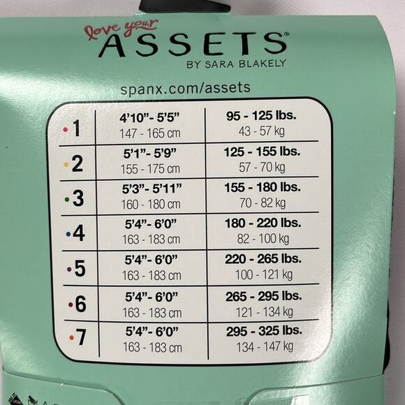 SPANX Assets Shaping Tights Textured Wish Bone Black Size 5 Flattens Smoothes - Picture 5 of 7